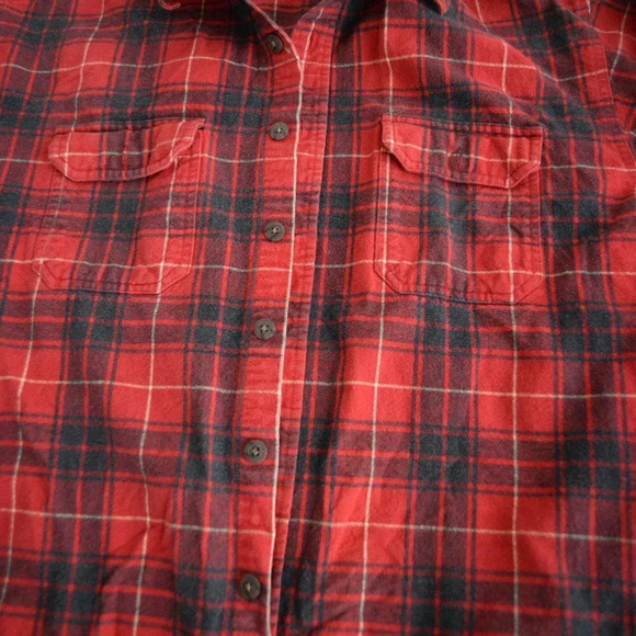 Weatherproof Red & Black Checker Thick 100% Cotton Button Up Gorpcore Shirt XL - Picture 10 of 12